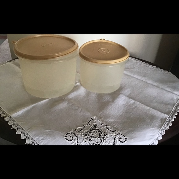 Vintage Tupperware Sheer with Tan lid